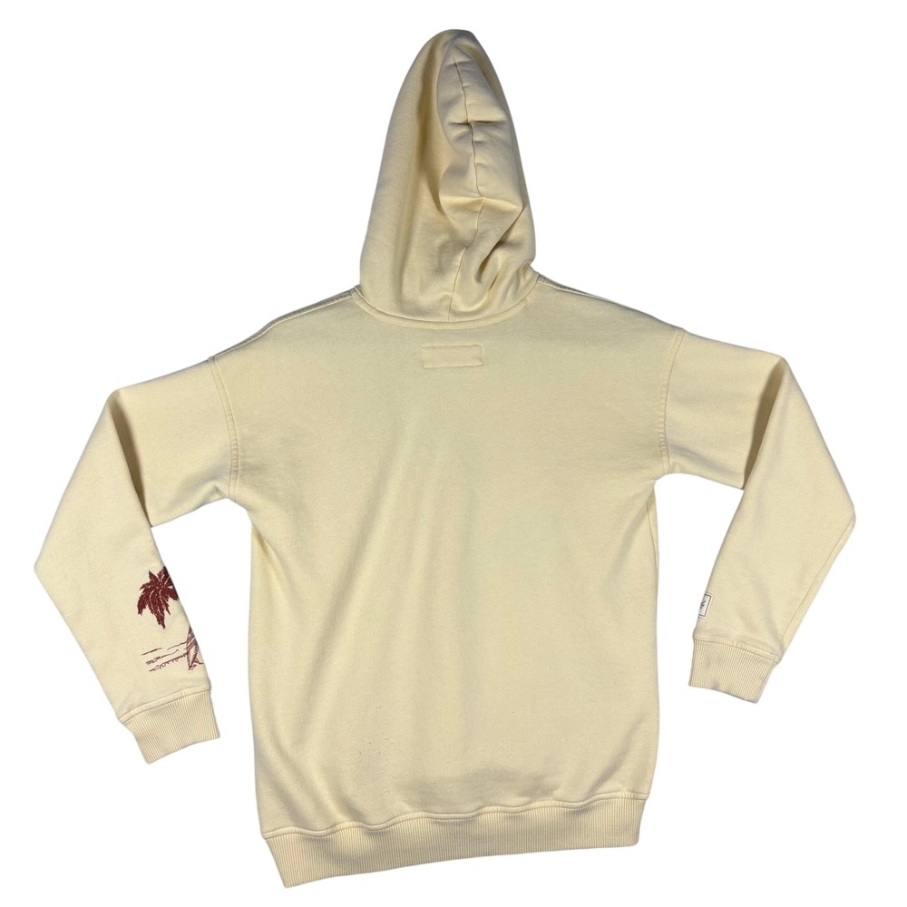 Abercrombie & Fitch Cream Palm Tree Embroidered Hoodie Sweatshirt Mens XS - Picture 3 of 12